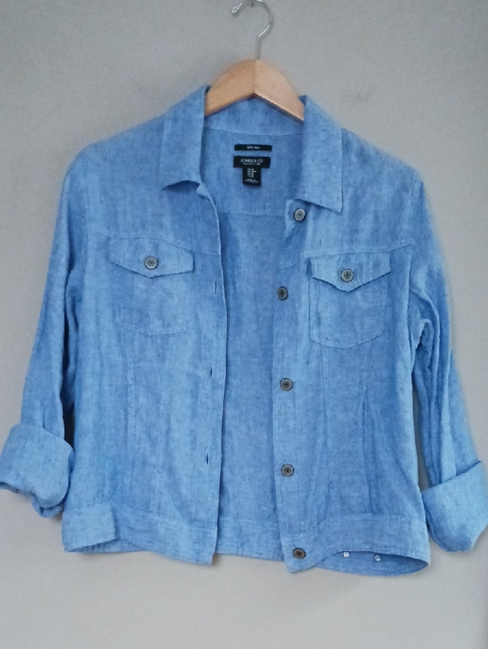 Jones & Co Linen Jacket Blue Size M - Picture 3 of 8